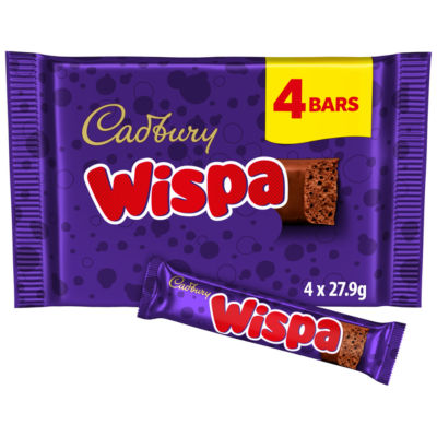 Cadbury Wispa Chocolate Bar 4 Pack Multipack 111g (4 x 27.75g)