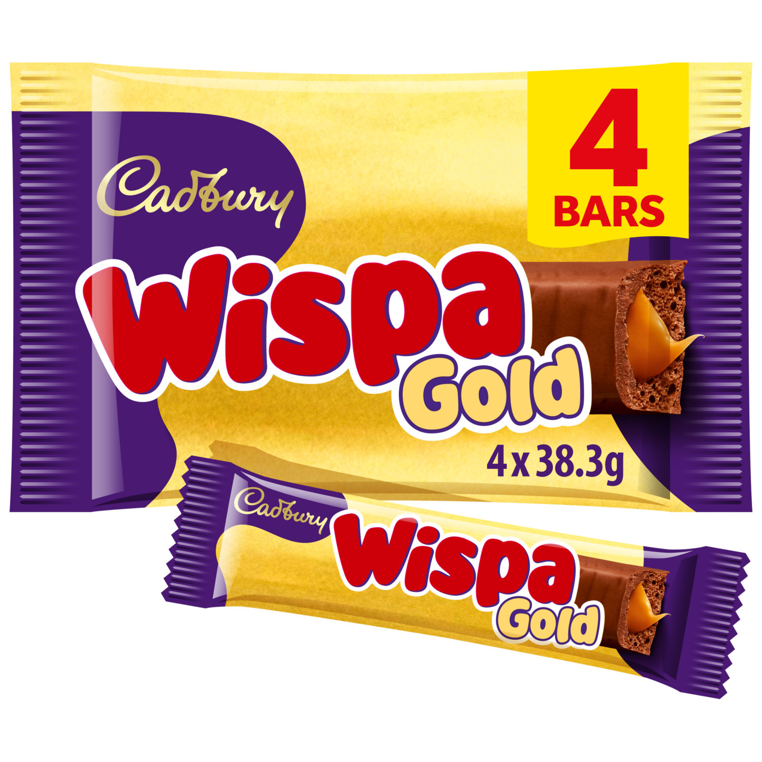 Cadbury Wispa Gold Milk Chocolate Bar 4 Pack 153.2g