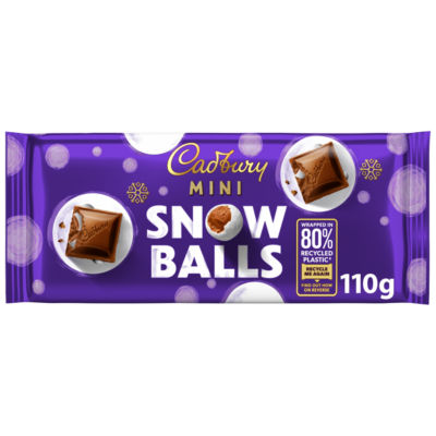 Cadbury Dairy Milk Mini Snow Balls Christmas Chocolate Bar 110 g