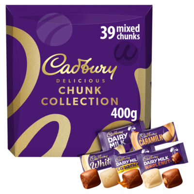 Cadbury Delicious Mixed Chocolate Chunk Collection Carton 400g