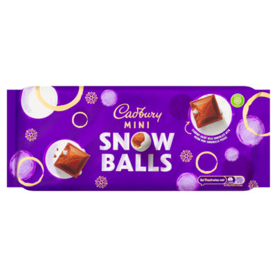 Cadbury Dairy Mini Snow Balls Milk Chocolate Christmas Sharing Bar 360g
