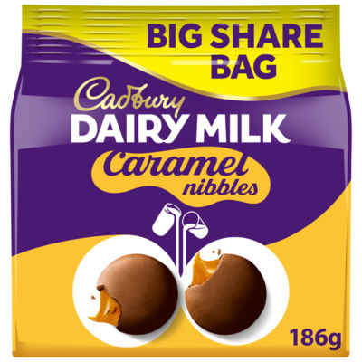 Cadbury Dairy Milk Caramel Nibbles Milk Chocolate Sharing Bag 186g