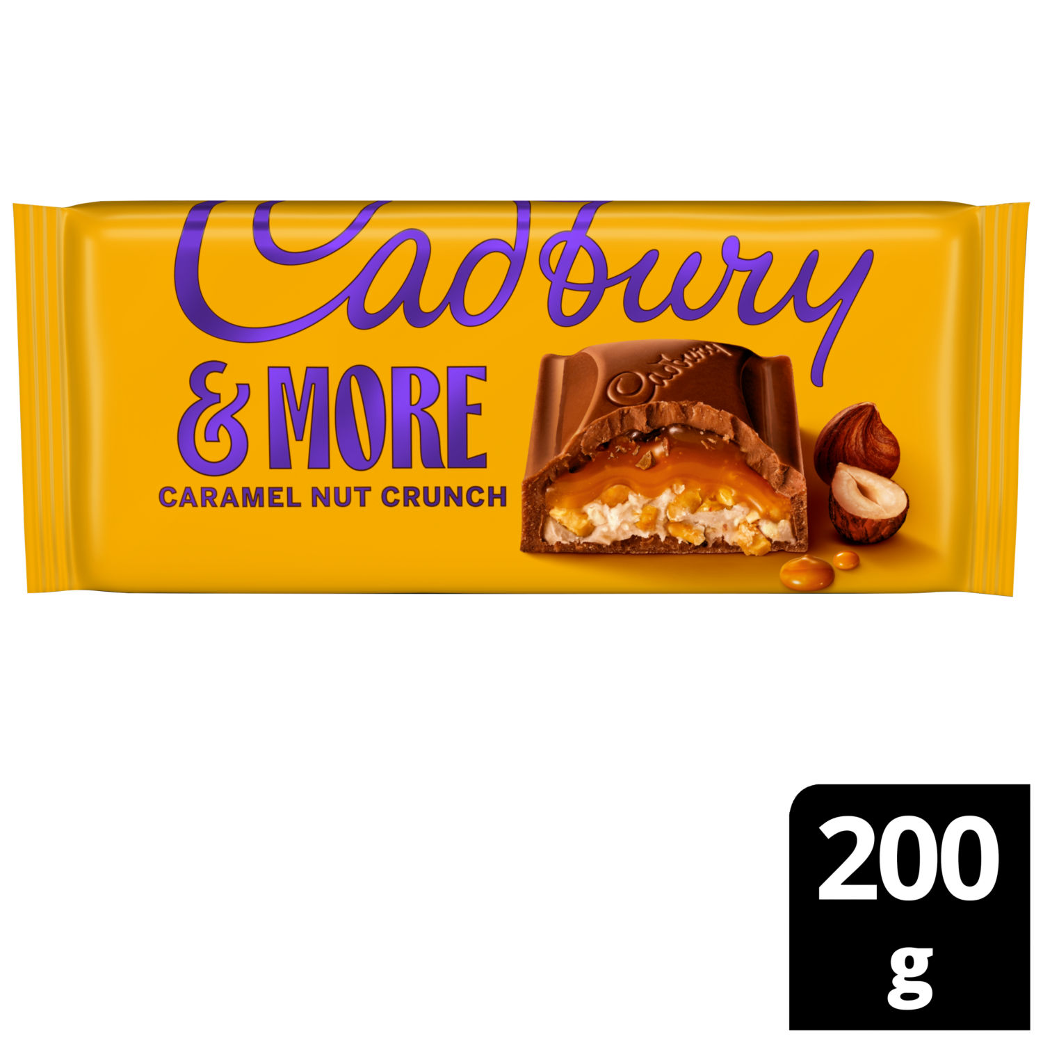 Cadbury &More Caramel Nut Crunch Milk Chocolate Bar 200g