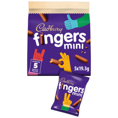 Cadbury Fingers Mini Milk Chocolate Biscuits Multipack 96.5 G
