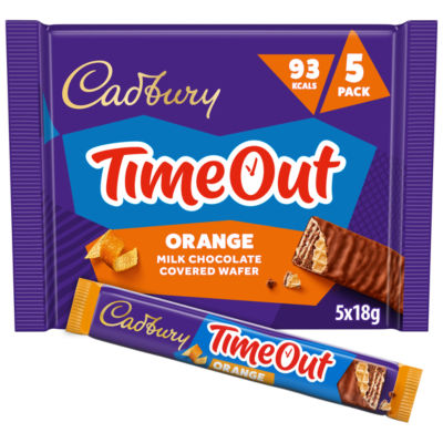 Cadbury Timeout 6-pack Orange Chocolate WaferBiscuit Bars Multipack (6x 18g bars) 108 g