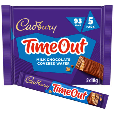Cadbury Timeout 6-pack Milk Chocolate Wafer Biscuit Bars Multipack (6x 18g bars) 108 g