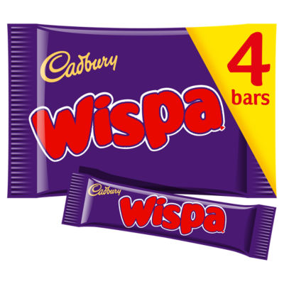 Cadbury Wispa Milk Chocolate Bars 4 Pack