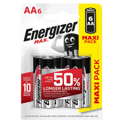 Energizer Max AA Batteries, Alkaline, 6 Pack