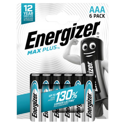 Energizer Max Plus AAA Batteries, Alkaline, 6 Pack