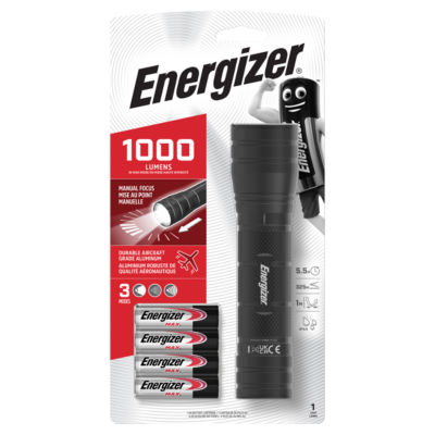 Energizer High Lumen Metal Torch, Black