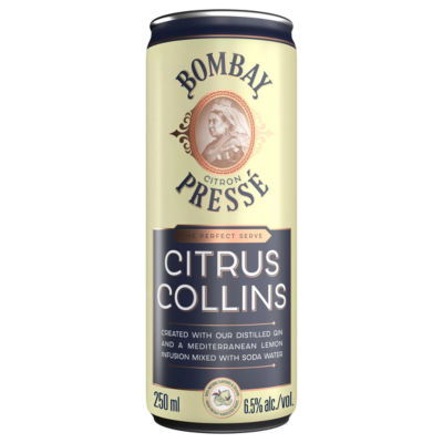 Bombay Sapphire Citron Pressé Citrus Collins Premix Gin Cocktail, 25cl