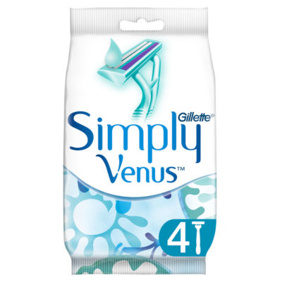 Gillette Simply Venus 2 Blades Women's Disposable Razors 4 Pack