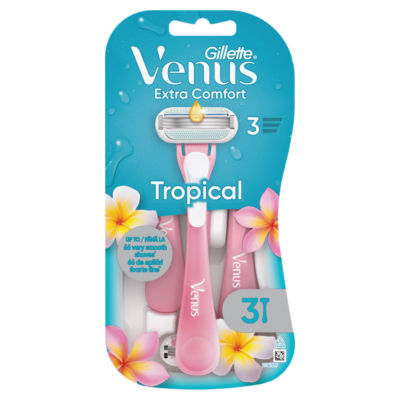 Venus Gillette Extra Comfort Tropical Razors, Pack Of 3