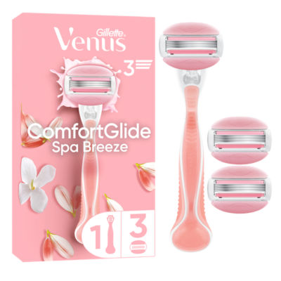 GILLETTE VENUS Comfortglide Spa Breeze Razor Handle + 3 Blades
