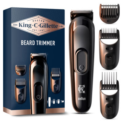 KING C GILLETTE King C. Gillette King C.  Men's Beard Trimmer, Cordless With Lifetime Sharp Blades And 3 Combs