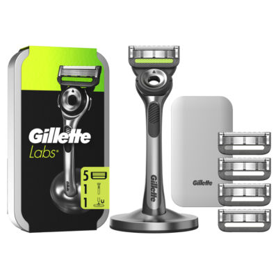 Gillette Labs Men's Razor Magnetic Stand Travel Case 4 Blades