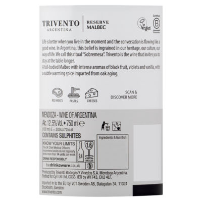 Trivento Reserve Malbec 750ml - ASDA Groceries