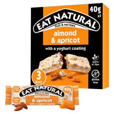 Eat Natural Fruit & Nut Bars with Almond, Apricot & Yoghurt 3 x 40g