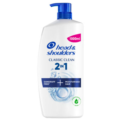 Head & Shoulders Classic Clean 2in1 Anti Dandruff Shampoo, 1000ml Pump. Refreshing Scent