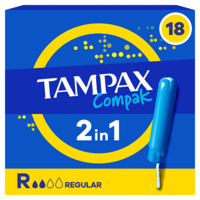 Tampax Pearl Compak Regular Tampons with Applicator 16 Pack