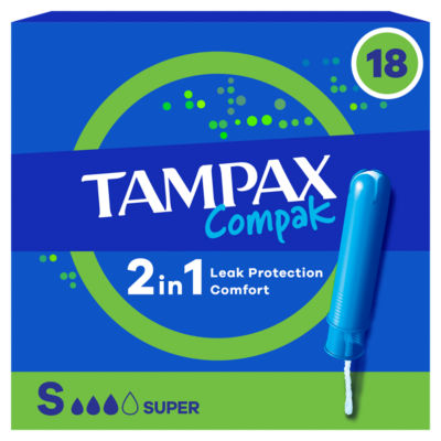 Tampax Compak Super Tampons With Applicator X18