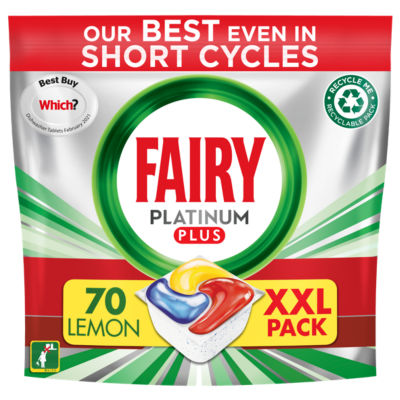 Fairy Platinum Plus All In One Dishwasher Tablets Lemon,  Capsules