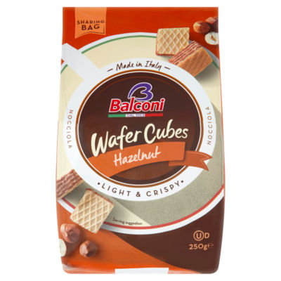 Balconi Wafer Hazelnut Cubes 250G