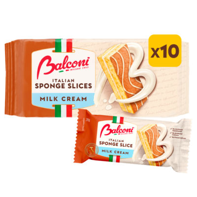 Balconi Italian Sponge Slices Milk Cream 10x28g