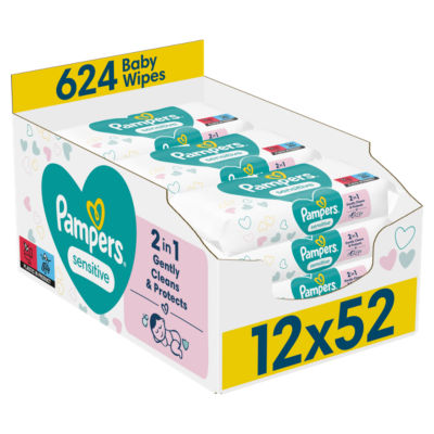 Sensitive Baby Wipes 12 Packs 12X52