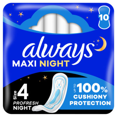 Always Maxi Night Sanitary Pads 10 Pack x 3 (30 Pads) Heavy Flow Overnight - Image 13