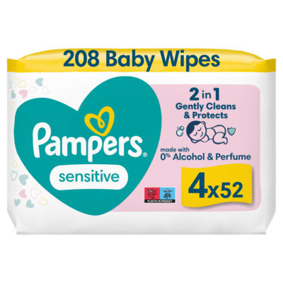 Sensitive Baby Wipes 4 Packs 4X52
