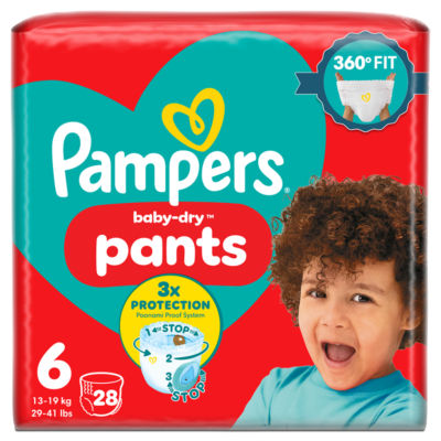 Pampers Baby-Dry Nappy Pants Size 6 28 Pack