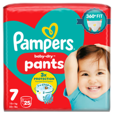 Pampers Baby-Dry Nappy Pants Size 7 25 Pack
