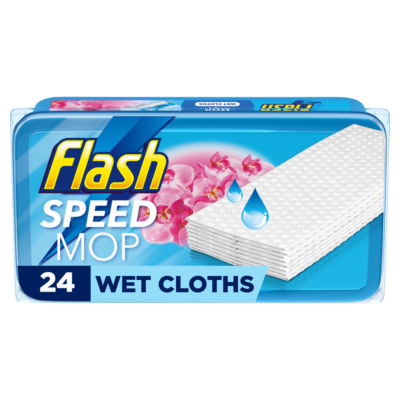 Flash Speedmop Floor Cleaner Wet Cleaning Wipes Wild Orchid 24 Cloths