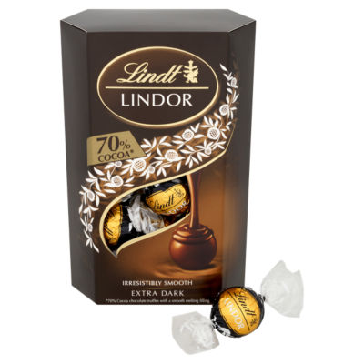 Lindt Lindor Extra Dark Chocolate Truffles Box 200g - ASDA Groceries