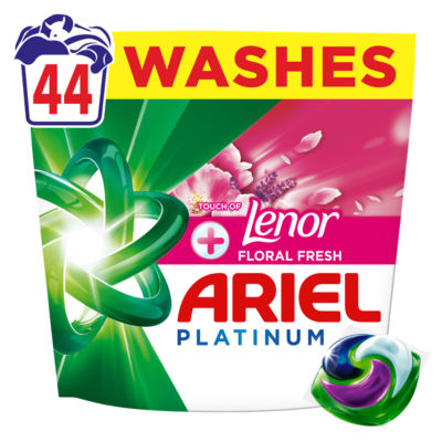 Ariel Platinum Washing Liquid Pods with Lenor 44 Washes 858G