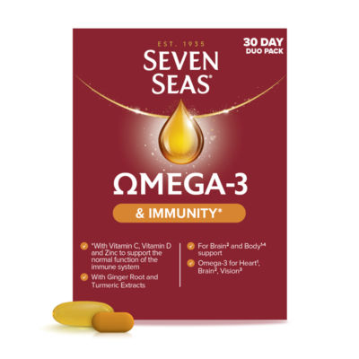 Seven Seas Omega-3 & Immunity Fish Oil Capsules 30 Day Duo Pack