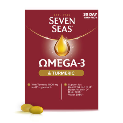 Seven Seas Omega-3 & Turmeric Tablets with Fish Oil Capsules and Vitamin D - 60s