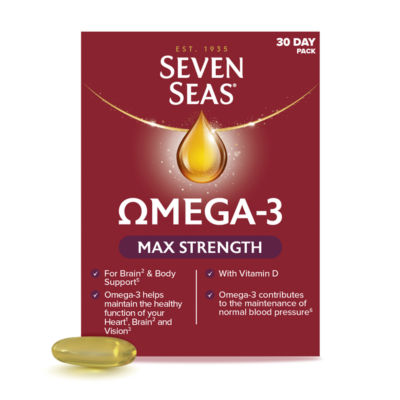 Seven Seas Omega-3 Max Strength Fish Oil Capsules with Vitamin D - 30s