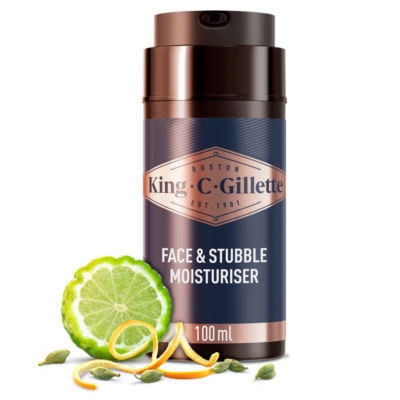 KING C GILLETTE King C. Gillette Face & Stubble Moisturiser, With Signature Scent And Vitamin B, 100ml