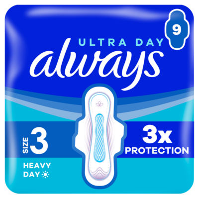 Always Ultra Size 3 Night With Wings Sanitary Towels 9 Pack