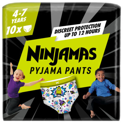 Pampers Pyjama Pants Unisex Spaceships, 4 - 7 Years, 10 Pyjama Pants, 17Kg-30Kg