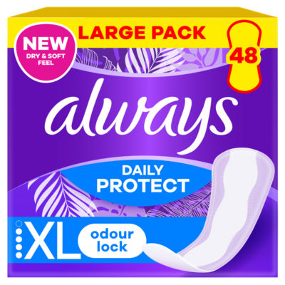 Always Dailies Long Plus Panty Liners 48 Pack