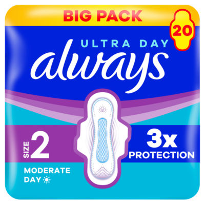 Always Ultra Sanitary Towels Long with Wings Size 2 20 Pack