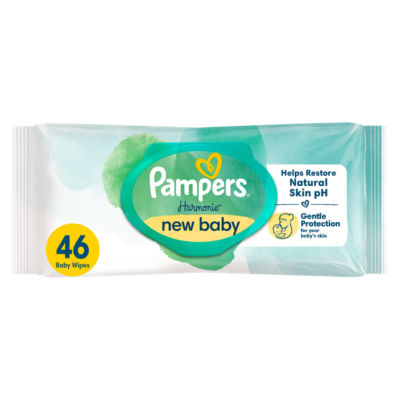 Harmonie New Baby Wipes Plastic Free 1 Pack = 46 Baby Wet Wipes 46PK