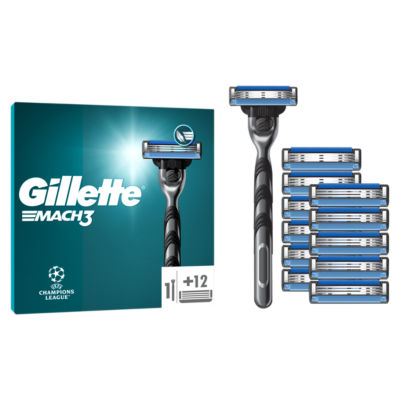 Gillette Mach 3 Value Pack, Razor + 11 Razor Blades
