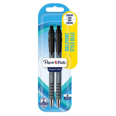Paper Mate Paper Mate Flexgrip Ultra Ballpoint Pens, Black, 2 Count