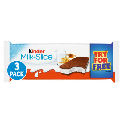 Kinder Milk Slice Sponge Cake with Milky Filling Treat Snack Bars Multipack 3 x 28g
