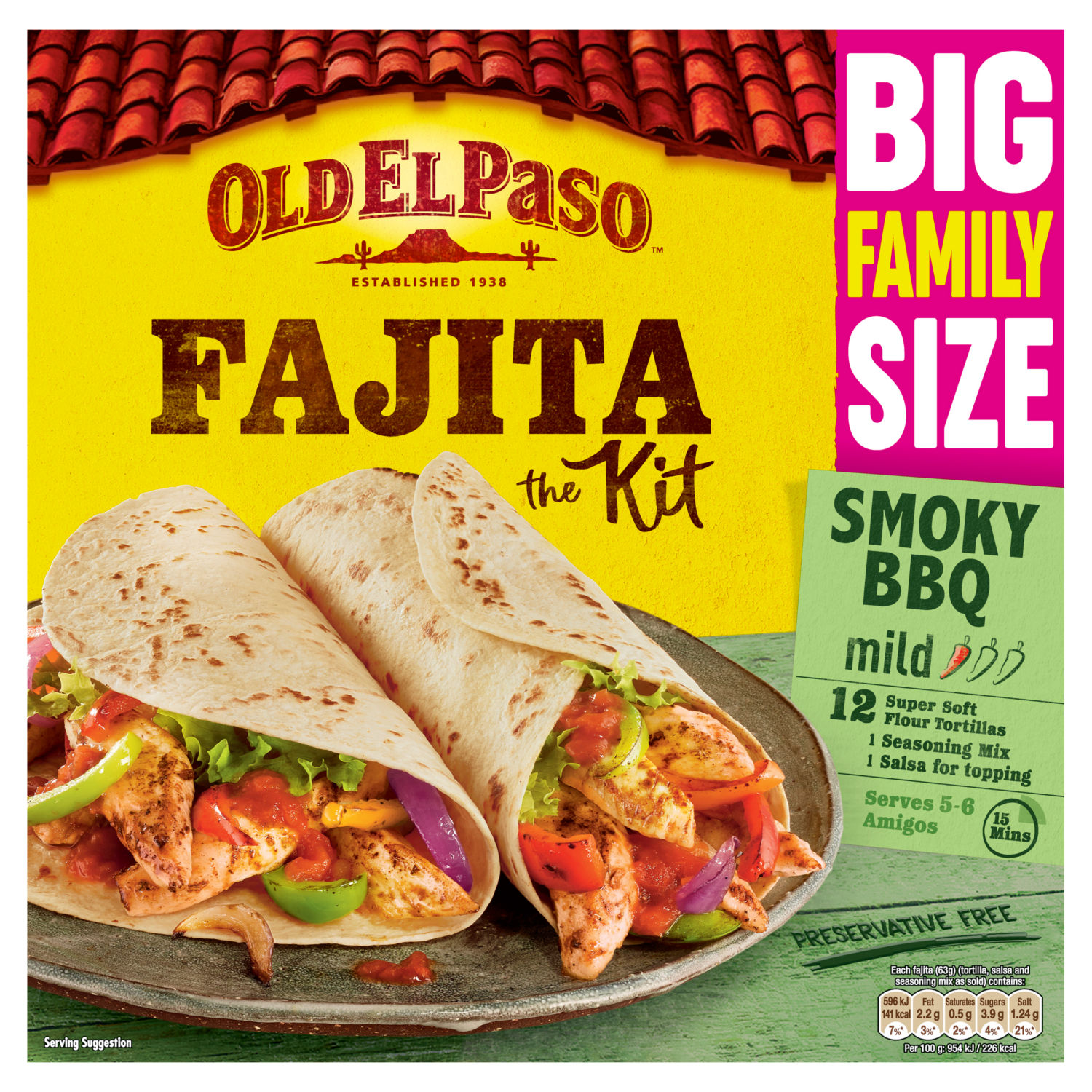 Old El Paso Smoky BBQ Fajita Meal Kit Family Pack 750g