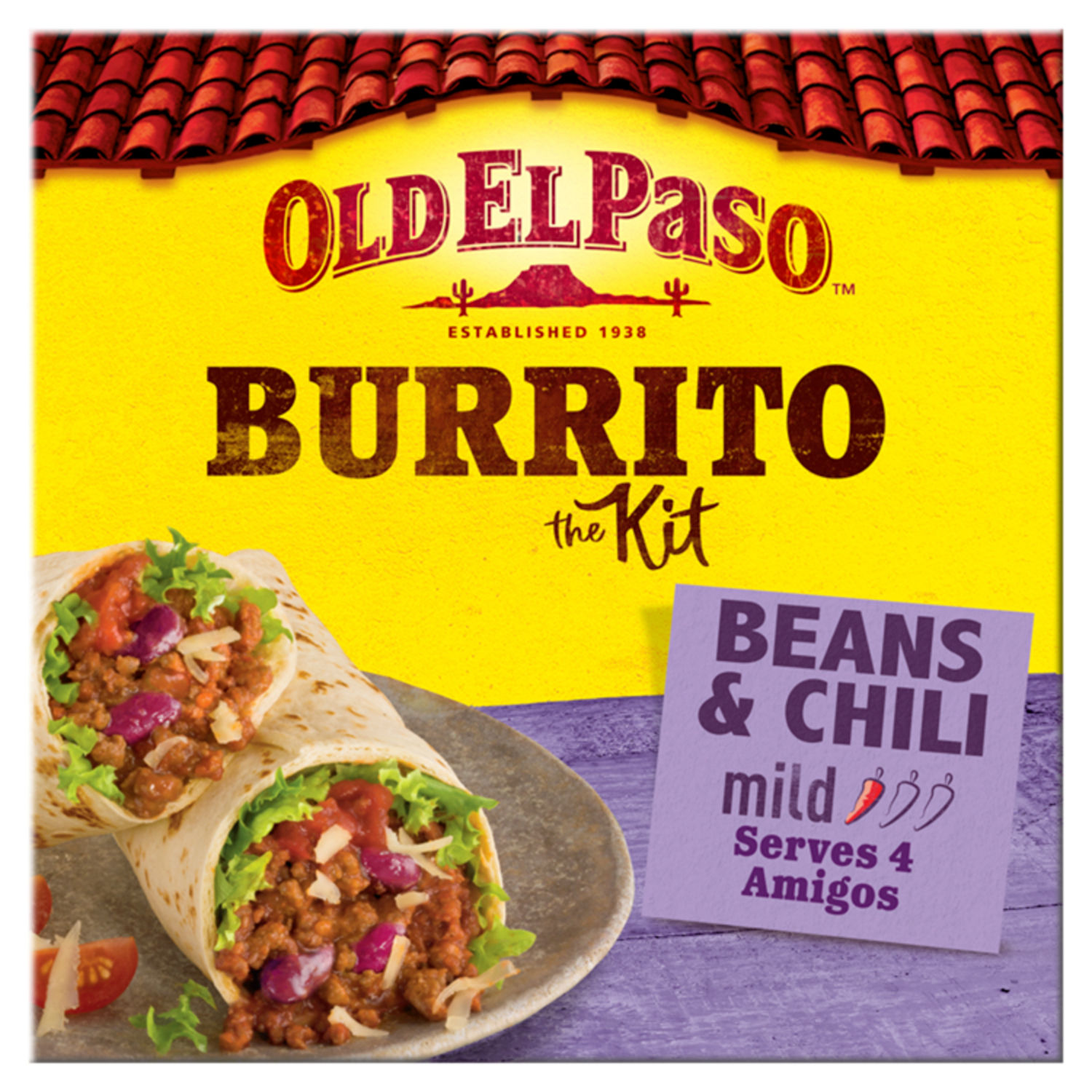 Old El Paso Burrito Kit Bean & Chilli Mild Tortilla Wraps 620g